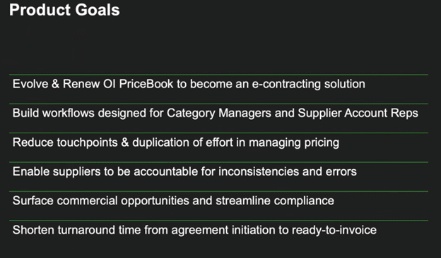 List of Product Goals