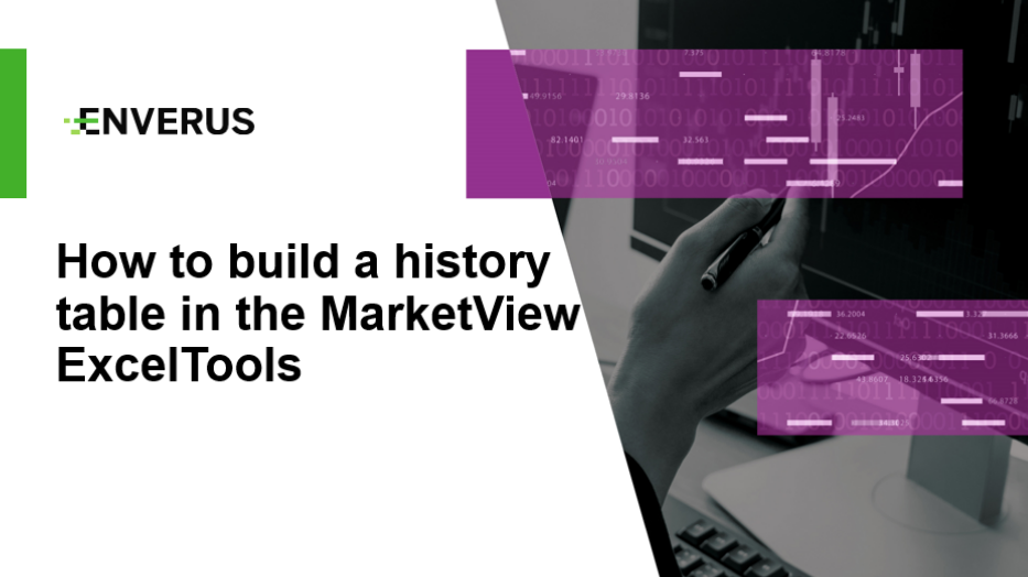 How to build a history table in the MarketView ExcelTools