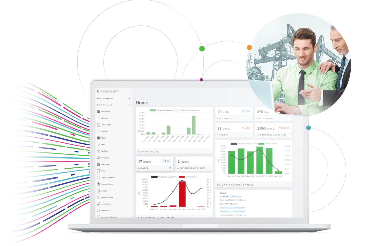 Mineralsoft customer login screen hero banner