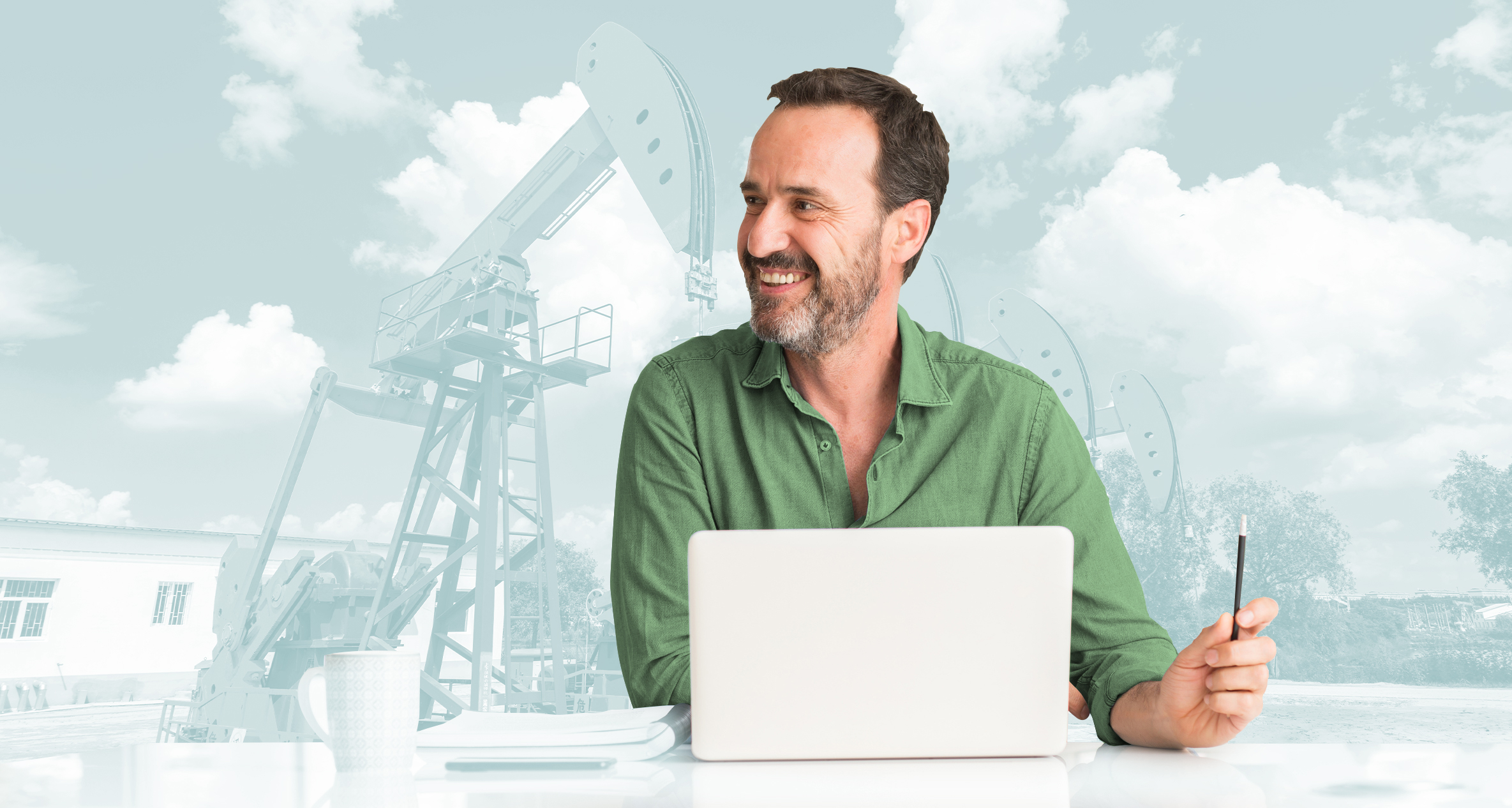 Man sitting at the desk