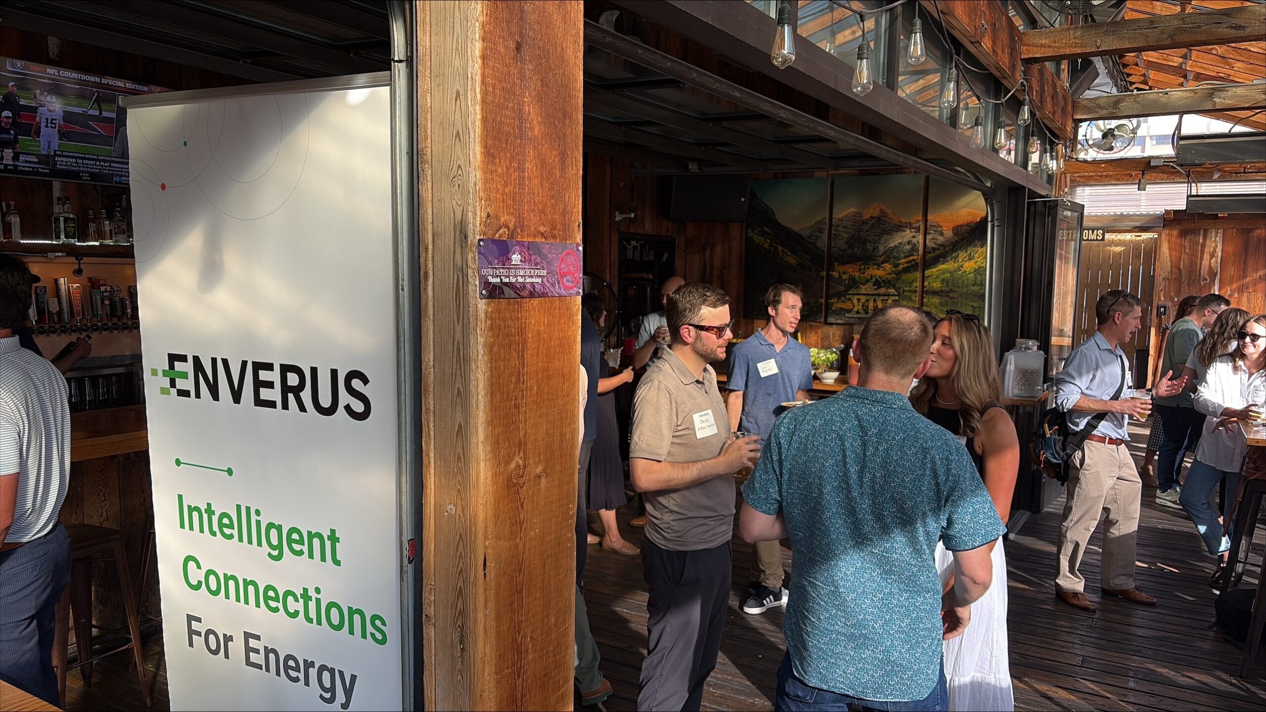 Enverus banner at Yotta happy hour networking event